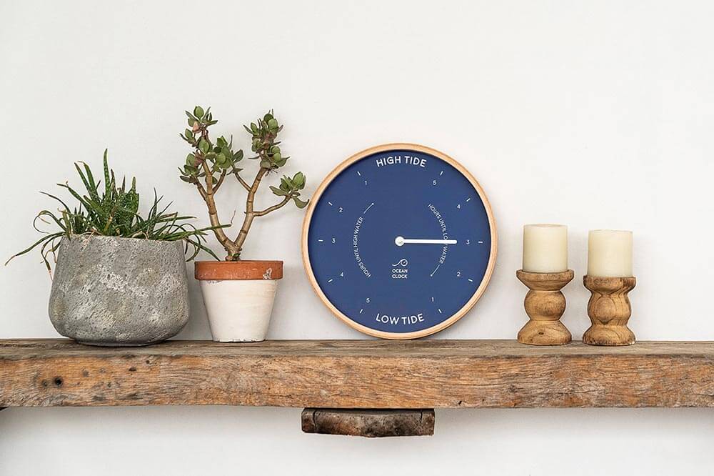 blue navy tide clock